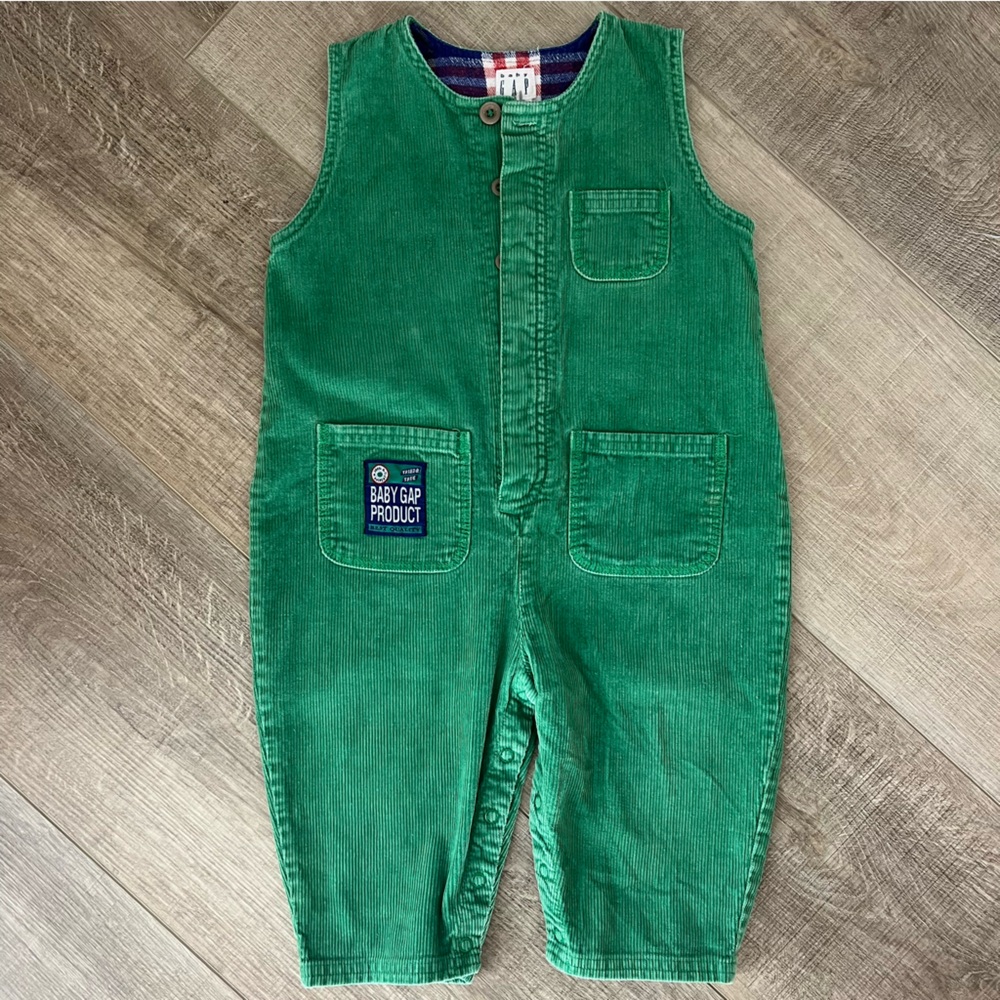 Vintage baby GAP Green Corduroy Jumpsuit